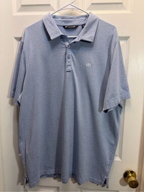 Travis Mathew Men's Pale Blue Short-Sleeve Polo